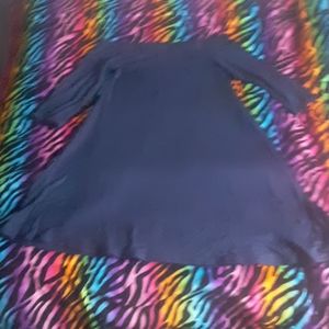 A blue strapless shirt